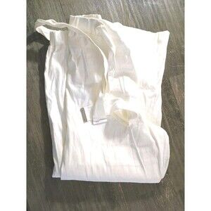 Calvin Klein White 3/4 Wide Leg With Belt Size M Linen Rayon Blend Women's Pants